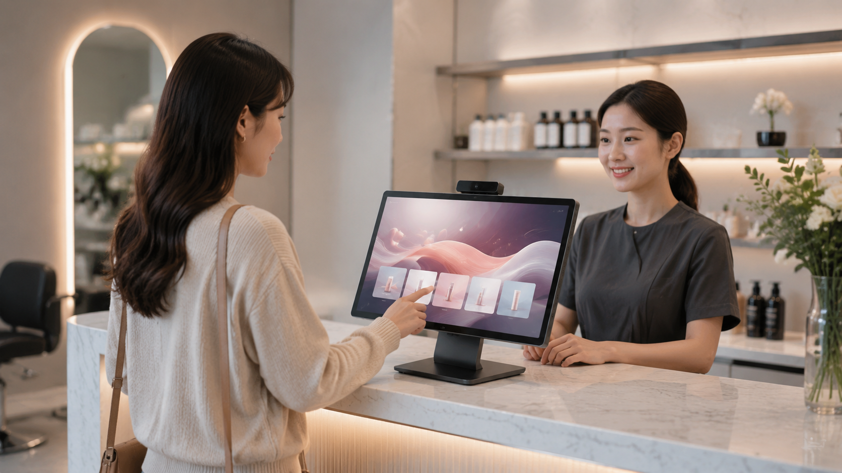美容及服務門店智慧互動屏場景